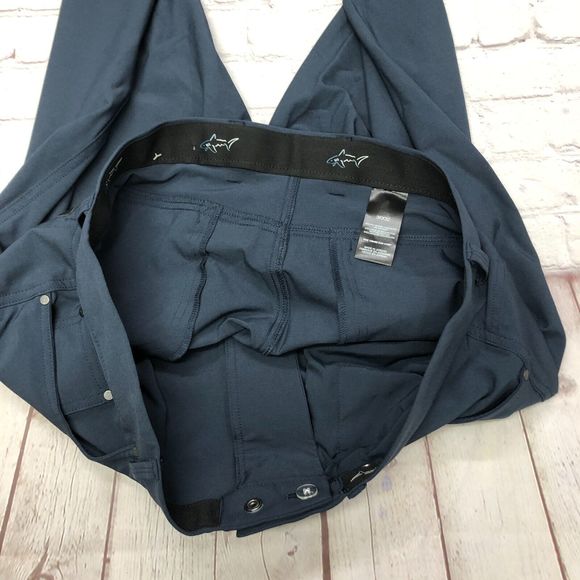 Greg Norman Men Flat Front Chino Golf Pants Size 36x32 Blue Polyester M128 -19 - Picture 7 of 15